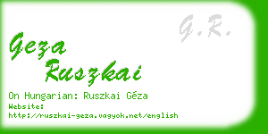 geza ruszkai business card