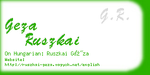 geza ruszkai business card